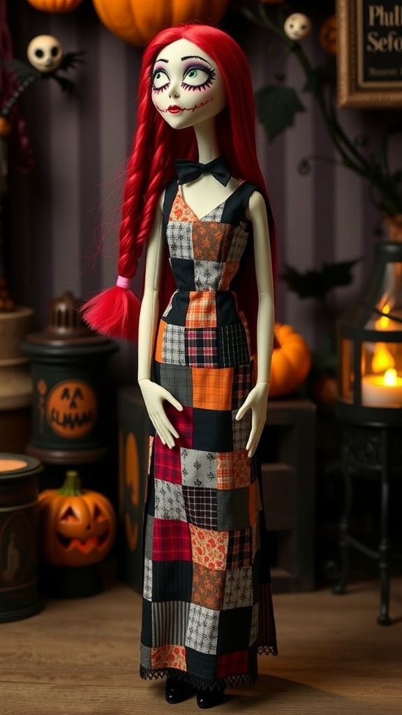 Life-Size Sally Doll from The Nightmare Before Christmas Life-size Sally doll from The Nightmare Before Christmas, showcasing her colorful patchwork dress and stitched features.